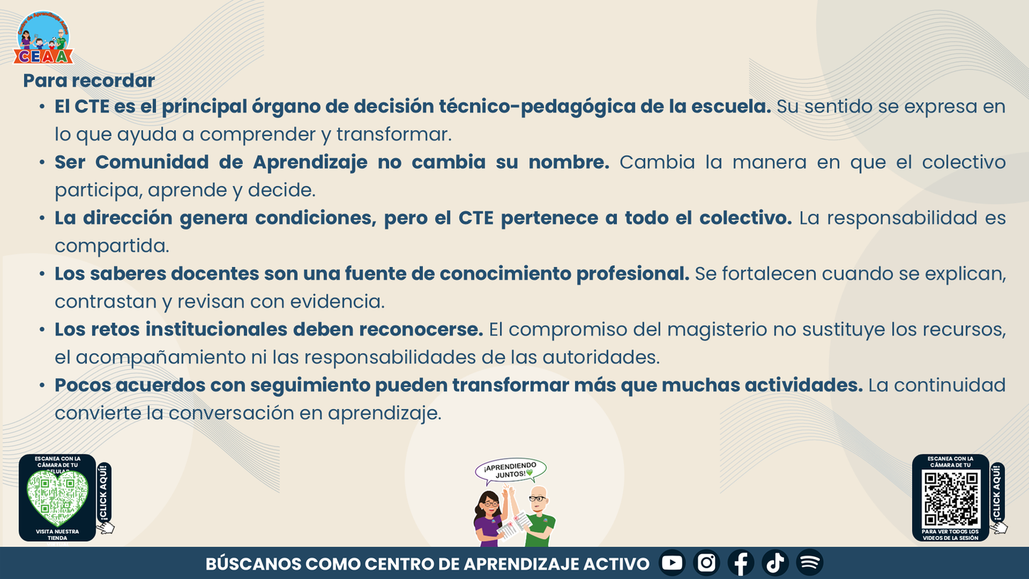 RESUMEN Y ACOMPAÑAMIENTO DOCENTE TEMA: EL CTE COMO COMUNIDAD DE APRENDIZAJE UNA RUTA PARA DIALOGAR, APRENDER Y TOMAR DECISIONES EN COLECTIVO Editable en PowerPoint