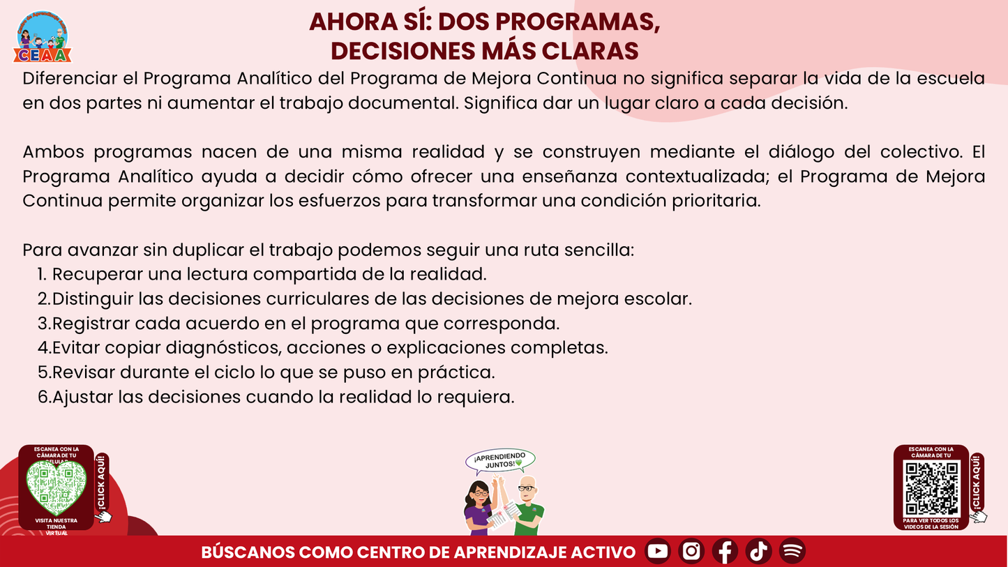 RESUMEN Y ACOMPAÑAMIENTO DOCENTE TEMA: PROGRAMA ANALÍTICO Y PROGRAMA DE MEJORA CONTINUA ¿EN QUÉ SE PARECEN Y EN QUÉ SON DIFERENTES? Editable en PowerPoint
