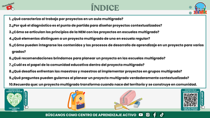 Resumen Gráfico CTE Multigrado TEMA 3: ¿CÓMO ES EL TRABAJO POR PROYECTOS EN AULAS MULTIGRADO? (Editable en PowerPoint)