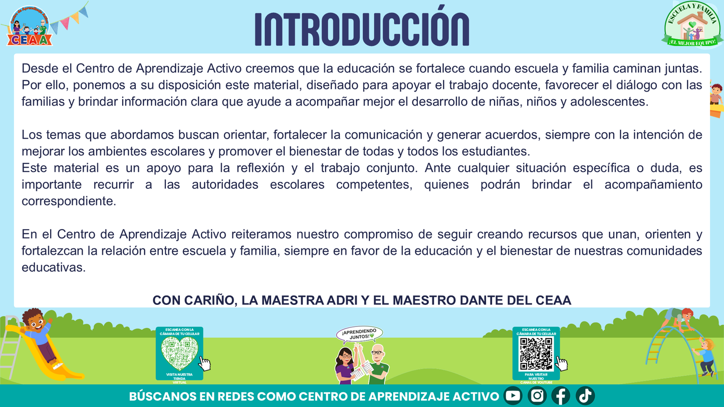 ESCUELA Y FAMILIA: JUNTOS EN LA PREVENCIÓN DEL ACOSO ESCOLAR (Editable en PowerPoint)