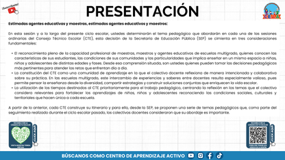 Presentación CTE Multigrado Tema 1: Pedagogías Multigrado (Editable en PowerPoint)