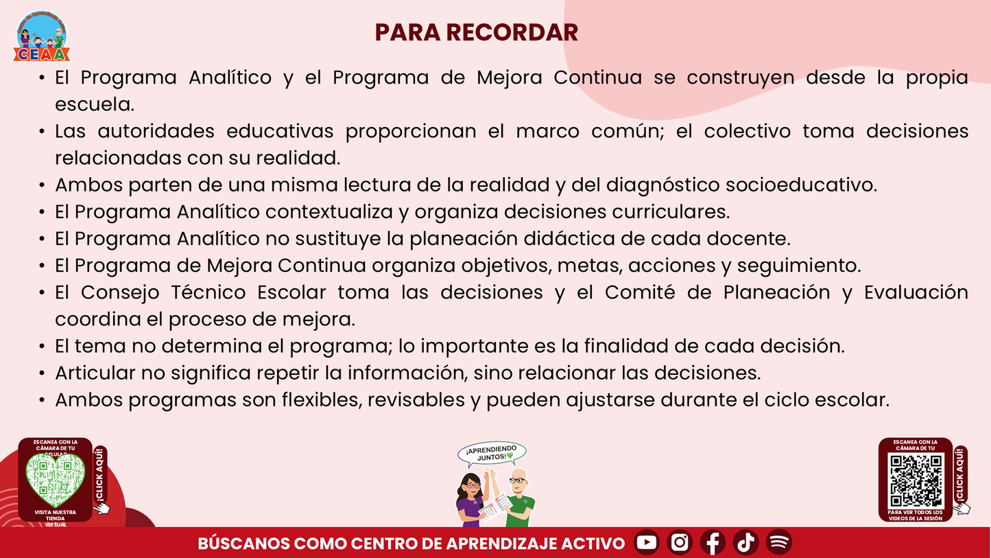RESUMEN Y ACOMPAÑAMIENTO DOCENTE TEMA: PROGRAMA ANALÍTICO Y PROGRAMA DE MEJORA CONTINUA ¿EN QUÉ SE PARECEN Y EN QUÉ SON DIFERENTES? Editable en PowerPoint
