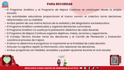 RESUMEN Y ACOMPAÑAMIENTO DOCENTE TEMA: PROGRAMA ANALÍTICO Y PROGRAMA DE MEJORA CONTINUA ¿EN QUÉ SE PARECEN Y EN QUÉ SON DIFERENTES? Editable en PowerPoint