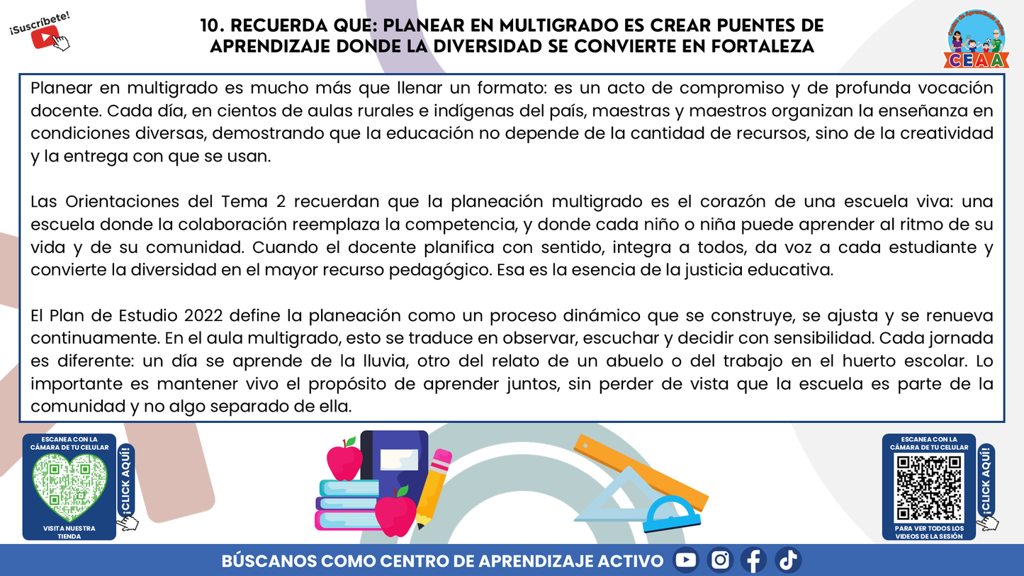 Resumen Gráfico CTE Multigrado TEMA 2: PLANEACIÓN DIDÁCTICA EN ESCUELAS MULTIGRADO: ORGANIZAR LA DIVERSIDAD PARA APRENDER JUNTOS (Editable en PowerPoint)