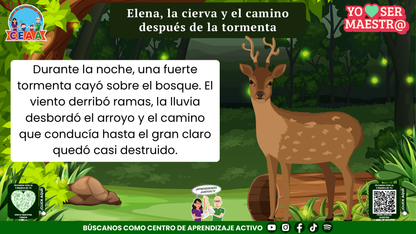 Historias para Maestros - Elena, la cierva y el camino después de la tormenta Editable en PowerPoint