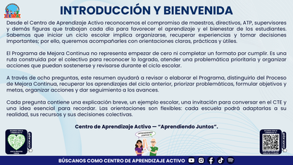 RESUMEN Y ACOMPAÑAMIENTO DOCENTE TEMA: NUESTRO PROGRAMA DE MEJORA CONTINUA ¿CÓMO INICIAMOS SIN PARTIR DE CERO? Editable en PowerPoint
