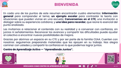 Resumen CTE del Tema 5 Educación Multigrado: LA COMUNIDAD Y EL APRENDIZAJE EN EL AULA ¿CÓMO CONSTRUIR EXPERIENCIAS CON LAS FAMILIAS Y LOS SABERES DE NUESTRO ENTORNO? editable en PowerPoint