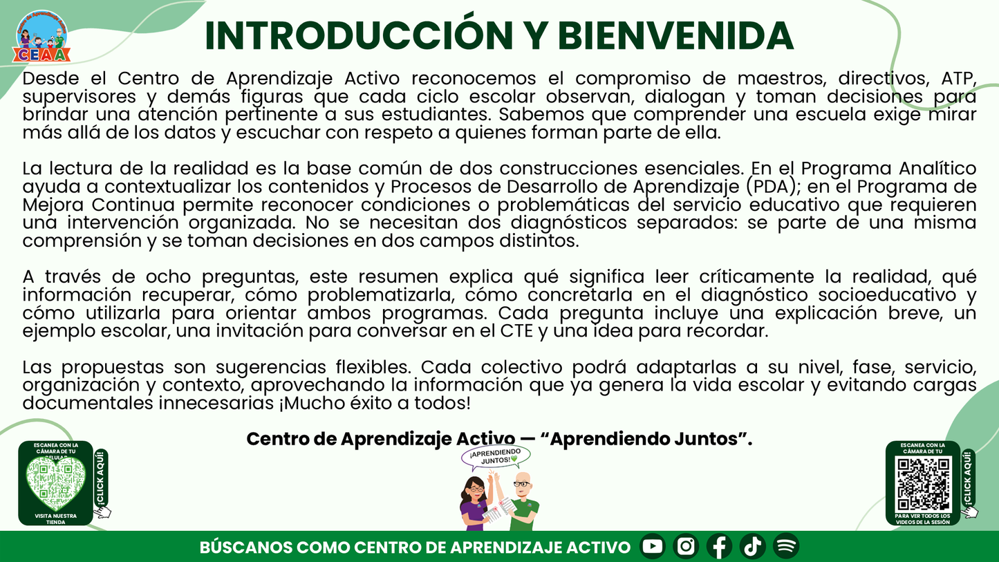 RESUMEN Y ACOMPAÑAMIENTO DOCENTE TEMA: LECTURA DE LA REALIDAD EL PUNTO DE PARTIDA DEL PROGRAMA ANALÍTICO Y DEL PROGRAMA DE MEJORA CONTINUA Editable en PowerPoint