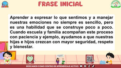 ESCUELA Y FAMILIA: ¿Cómo enseñar a nuestras hijas e hijos a expresar asertivamente y gestionar sus emociones? Editable en PowerPoint