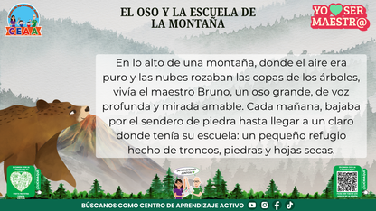 Historias para Maestros Multigrado - EL OSO Y LA ESCUELA DE LA MONTAÑA (Editable en PowerPoint)
