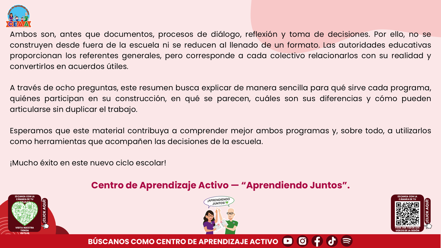 Resumen: CONSEJO CONSEJO TÉCNICO ESCOLAR FASE INTENSIVA CICLO ESCOLAR 2026-2027 - PROGRAMA ANALÍTICO Y PROGRAMA DE MEJORA CONTINUA - ¿EN QUÉ SE PARECEN Y EN QUÉ SON DIFERENTES? Editable en PowerPoint