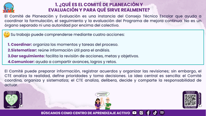 Resumen: CONSEJO CONSEJO TÉCNICO ESCOLAR FASE INTENSIVA CICLO ESCOLAR 2026-2027 - NCOMITÉ DE PLANEACIÓN Y EVALUACIÓN: ¿CÓMO PODEMOS INTEGRARLO EN NUESTRA ESCUELA? Editable en PowerPoint