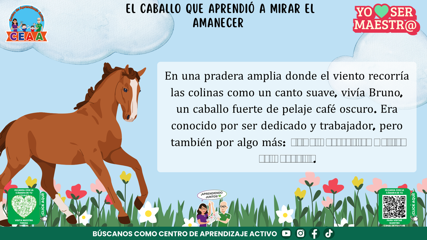Historias para Maestros Taller Intensivo Maestros Enero 2026 - EL CABALLO QUE APRENDIÓ A MIRAR EL AMANECER (Editable en PowerPoint)