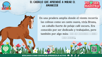 Historias para Maestros Taller Intensivo Maestros Enero 2026 - EL CABALLO QUE APRENDIÓ A MIRAR EL AMANECER (Editable en PowerPoint)