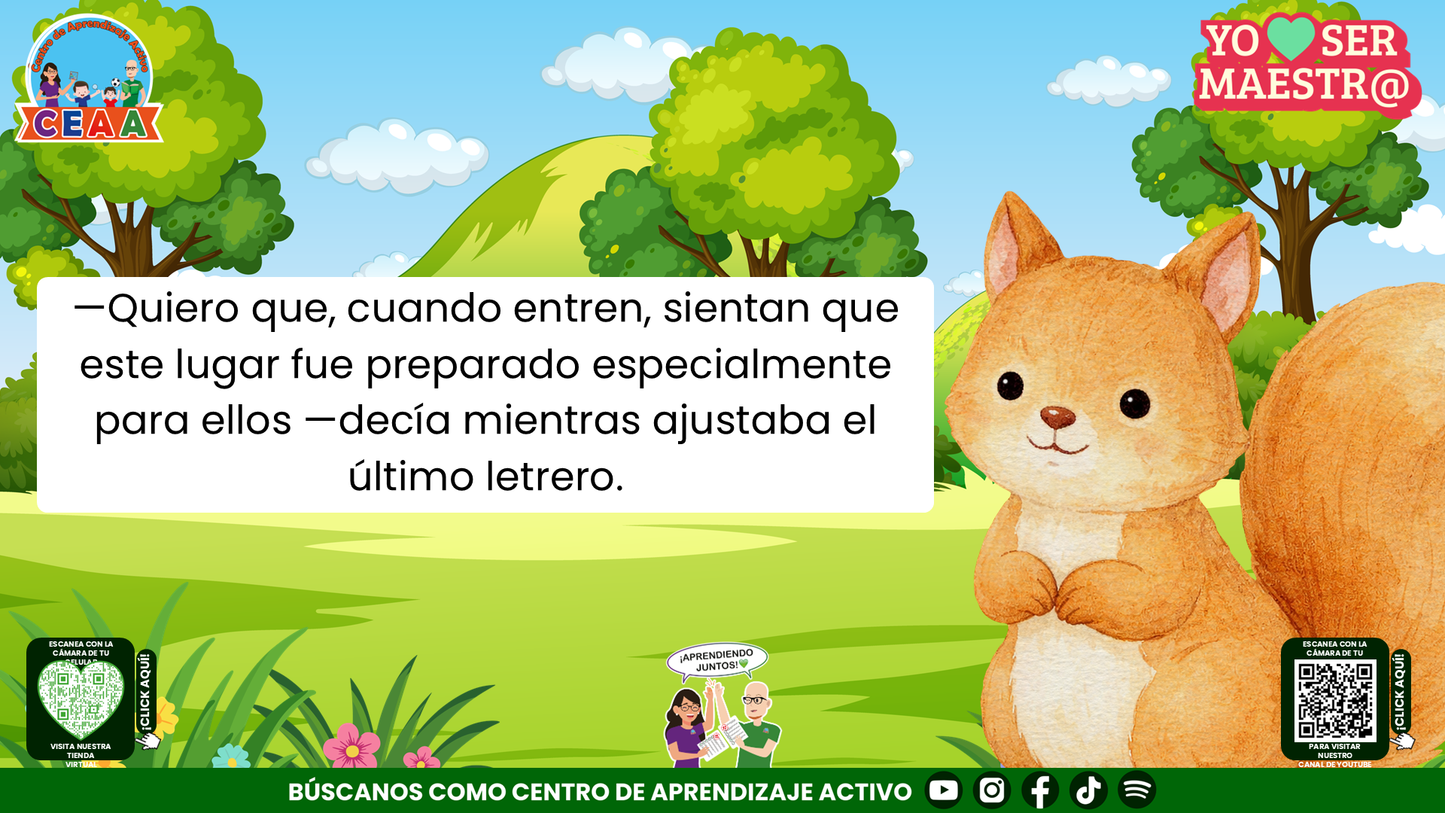 Historias para Maestros - Clara, la ardilla y la puerta del primer día Editable en PowerPoint
