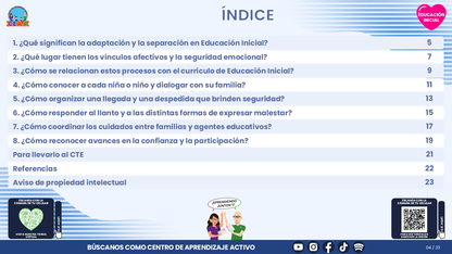 Resumen CTE del Tema 1 Educación Inicial: ADAPTACIÓN Y SEPARACIÓN ¿CÓMO ACOMPAÑAR A BEBÉS, NIÑAS, NIÑOS Y FAMILIAS CON CONFIANZA Y CUIDADO? editable en PowerPoint