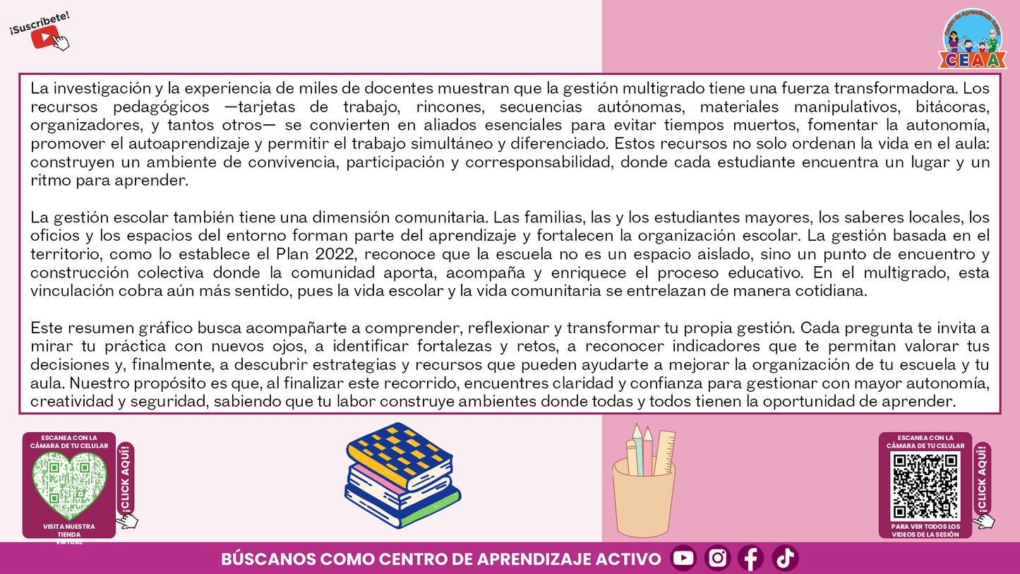 Resumen Gráfico CTE Multigrado TEMA 5: ¿QUÉ ES Y CÓMO SE LOGRA LA GESTIÓN ESCOLAR EN LAS ESCUELAS MULTIGRADO? (Editable en PowerPoint)
