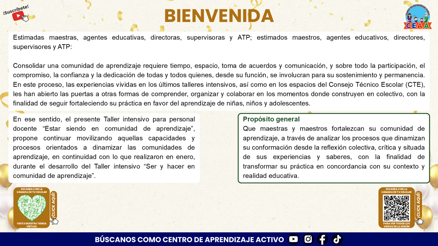 Presentación Taller Intensivo Sesión 1 Espacios 1 y 2 Julio 2026 editable en PowerPoint