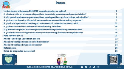 Resumen CTE Sesión 1 Tema: NUEVO ACUERDO 09/09/26 SOBRE EL USO RESPONSABLE Y SEGURO DE DISPOSITIVOS DIGITALES PERSONALES Y TECNOLOGÍAS DE APRENDIZAJE ¿QUÉ NOS CORRESPONDE HACER COMO ESCUELA? editable en PowerPoint