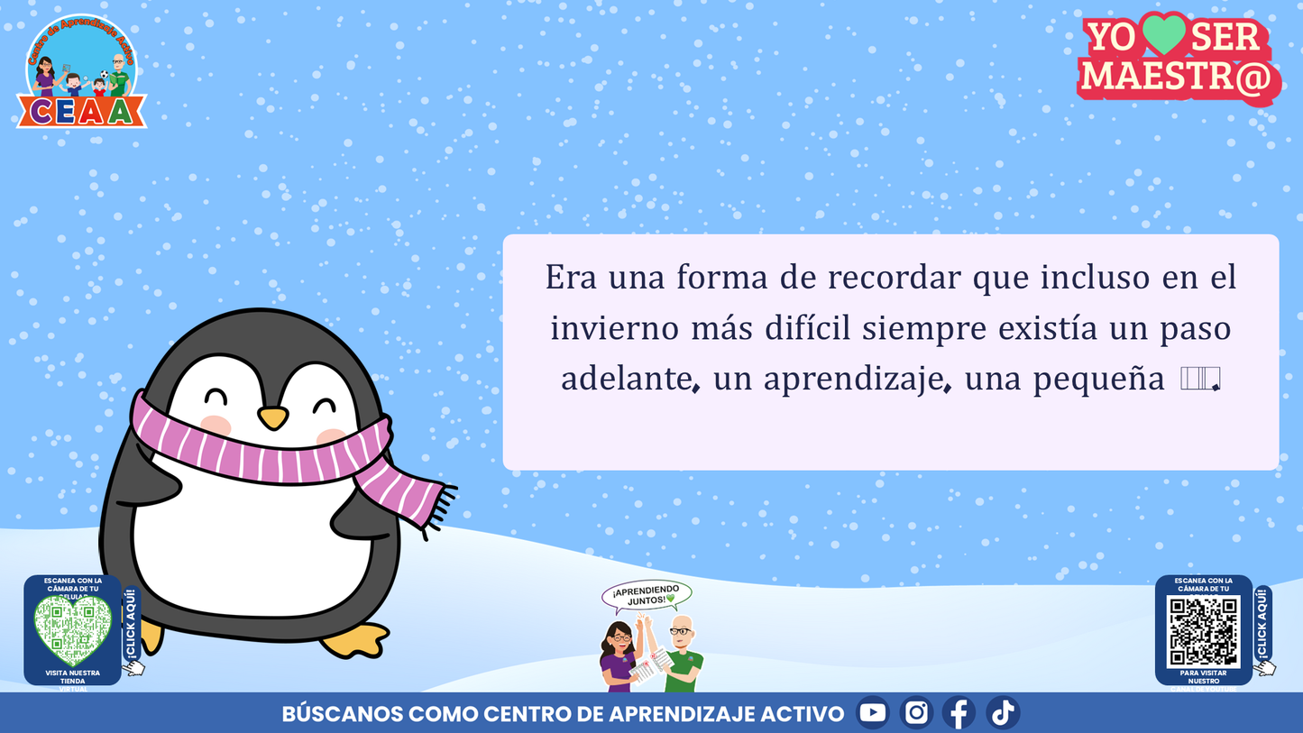 Historias para Maestros Taller Intensivo Maestros Enero 2026 - LOS PINGÜINOS Y EL CUADERNO DEL HIELO NUEVO (Editable en PowerPoint)