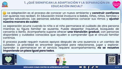 Resumen CTE del Tema 1 Educación Inicial: ADAPTACIÓN Y SEPARACIÓN ¿CÓMO ACOMPAÑAR A BEBÉS, NIÑAS, NIÑOS Y FAMILIAS CON CONFIANZA Y CUIDADO? editable en PowerPoint