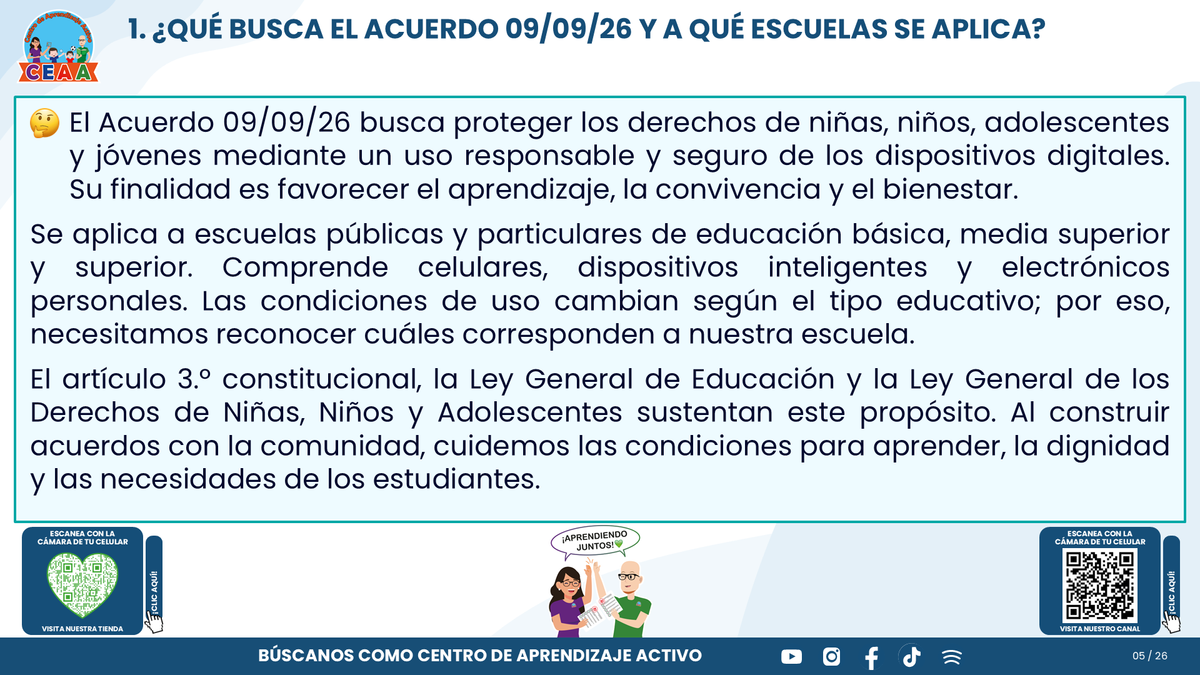 Resumen CTE Sesión 1 Tema: NUEVO ACUERDO 09/09/26 SOBRE EL USO RESPONSABLE Y SEGURO DE DISPOSITIVOS DIGITALES PERSONALES Y TECNOLOGÍAS DE APRENDIZAJE ¿QUÉ NOS CORRESPONDE HACER COMO ESCUELA? editable en PowerPoint
