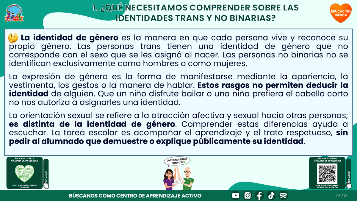 Resumen CTE del Tema 5 Educación Básica: INFANCIAS Y ADOLESCENCIAS TRANS Y NO BINARIAS ¿CÓMO CONSTRUIR UNA ESCUELA DONDE TODAS LAS PERSONAS SE SIENTAN RESPETADAS Y PUEDAN APRENDER? editable en PowerPoint