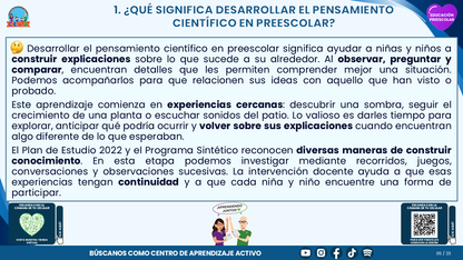 Resumen CTE del Tema 2 Educación Preescolar: CURIOSIDAD Y PENSAMIENTO CIENTÍFICO  ¿CÓMO ACOMPAÑAR LAS PREGUNTAS DE NIÑAS Y NIÑOS PARA CONOCER SU ENTORNO? editable en PowerPoint