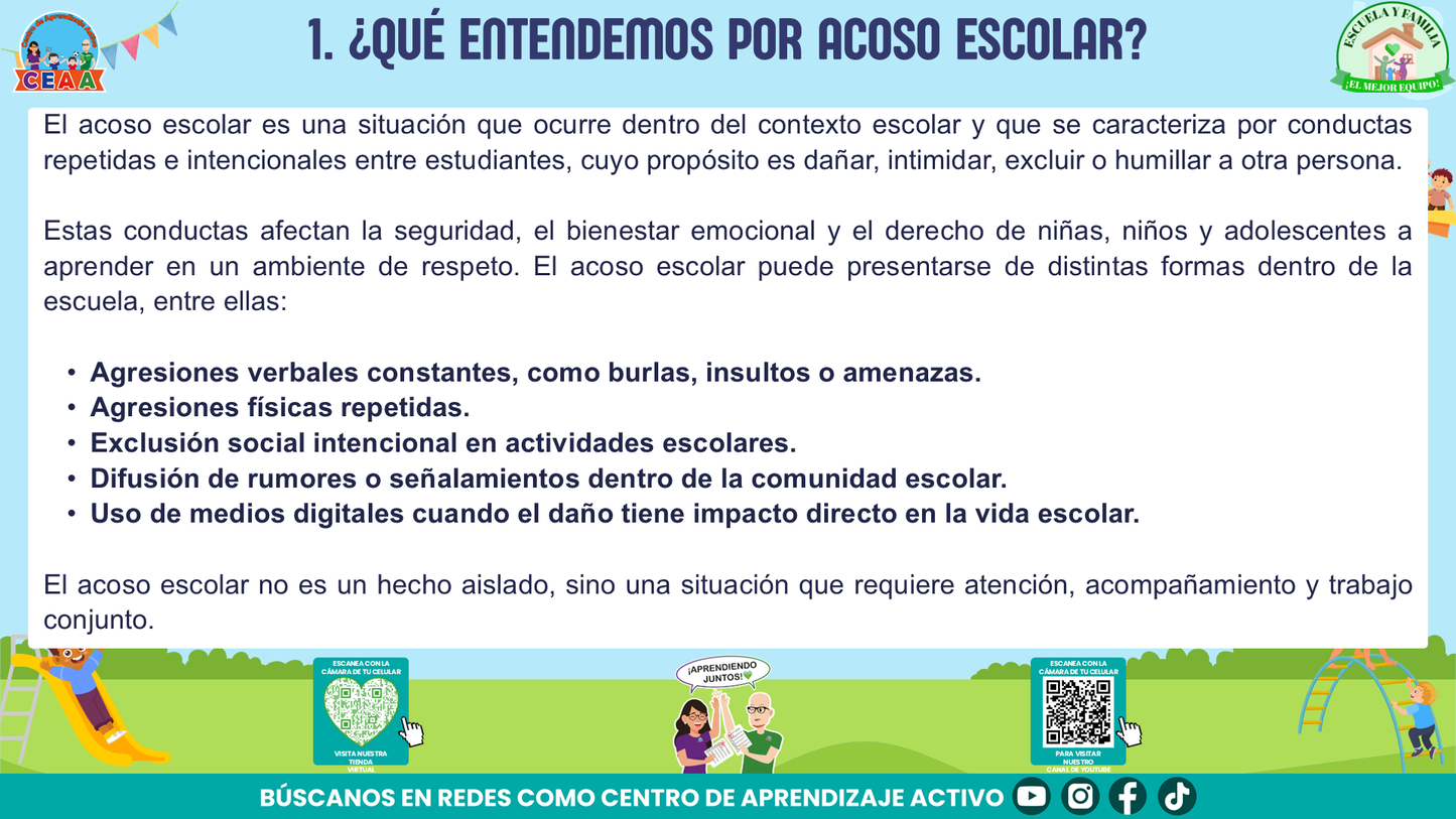 ESCUELA Y FAMILIA: JUNTOS EN LA PREVENCIÓN DEL ACOSO ESCOLAR (Editable en PowerPoint)