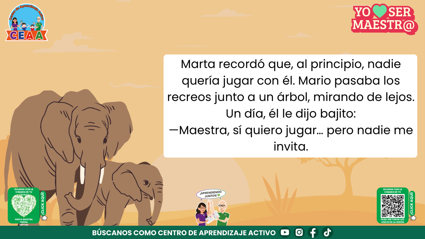 Historias para Maestros - MARTA, LA ELEFANTA MAESTRA Y SU ÁLBUM DEL ÚLTIMO DÍA editable en PowerPoint