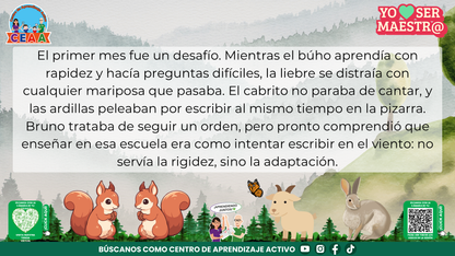 Historias para Maestros Multigrado - EL OSO Y LA ESCUELA DE LA MONTAÑA (Editable en PowerPoint)