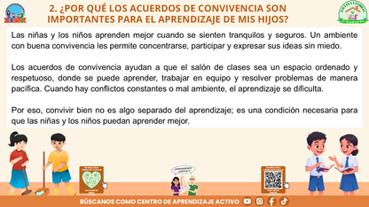 ESCUELA Y FAMILIA: ¿POR QUÉ SON IMPORTANTES LOS ACUERDOS DE CONVIVENCIA PARA EL APRENDIZAJE DE MIS HIJOS? Editable en PowerPoint