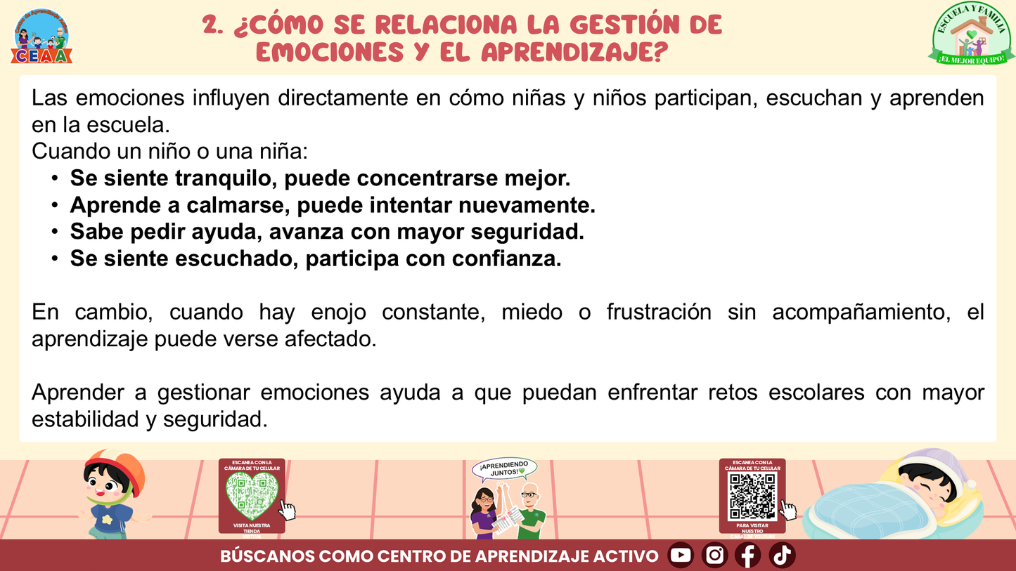 ESCUELA Y FAMILIA: ¿Cómo enseñar a nuestras hijas e hijos a expresar asertivamente y gestionar sus emociones? Editable en PowerPoint