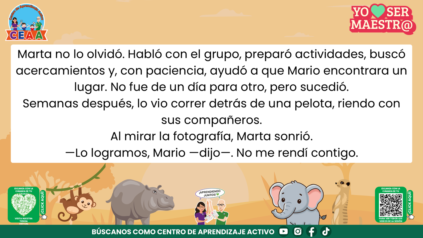Historias para Maestros - MARTA, LA ELEFANTA MAESTRA Y SU ÁLBUM DEL ÚLTIMO DÍA editable en PowerPoint