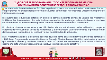 Resumen: CONSEJO CONSEJO TÉCNICO ESCOLAR FASE INTENSIVA CICLO ESCOLAR 2026-2027 - PROGRAMA ANALÍTICO Y PROGRAMA DE MEJORA CONTINUA - ¿EN QUÉ SE PARECEN Y EN QUÉ SON DIFERENTES? Editable en PowerPoint