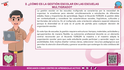 Resumen Gráfico CTE Multigrado TEMA 5: ¿QUÉ ES Y CÓMO SE LOGRA LA GESTIÓN ESCOLAR EN LAS ESCUELAS MULTIGRADO? (Editable en PowerPoint)