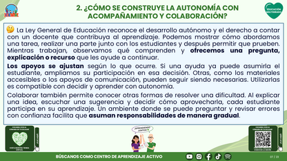 Resumen CTE del Tema 3 Educación Multigrado: AUTONOMÍA PARA APRENDER EN EL AULA ¿CÓMO ACOMPAÑAR DECISIONES, COLABORACIÓN Y RESPONSABILIDAD EN EL APRENDIZAJE? editable en PowerPoint