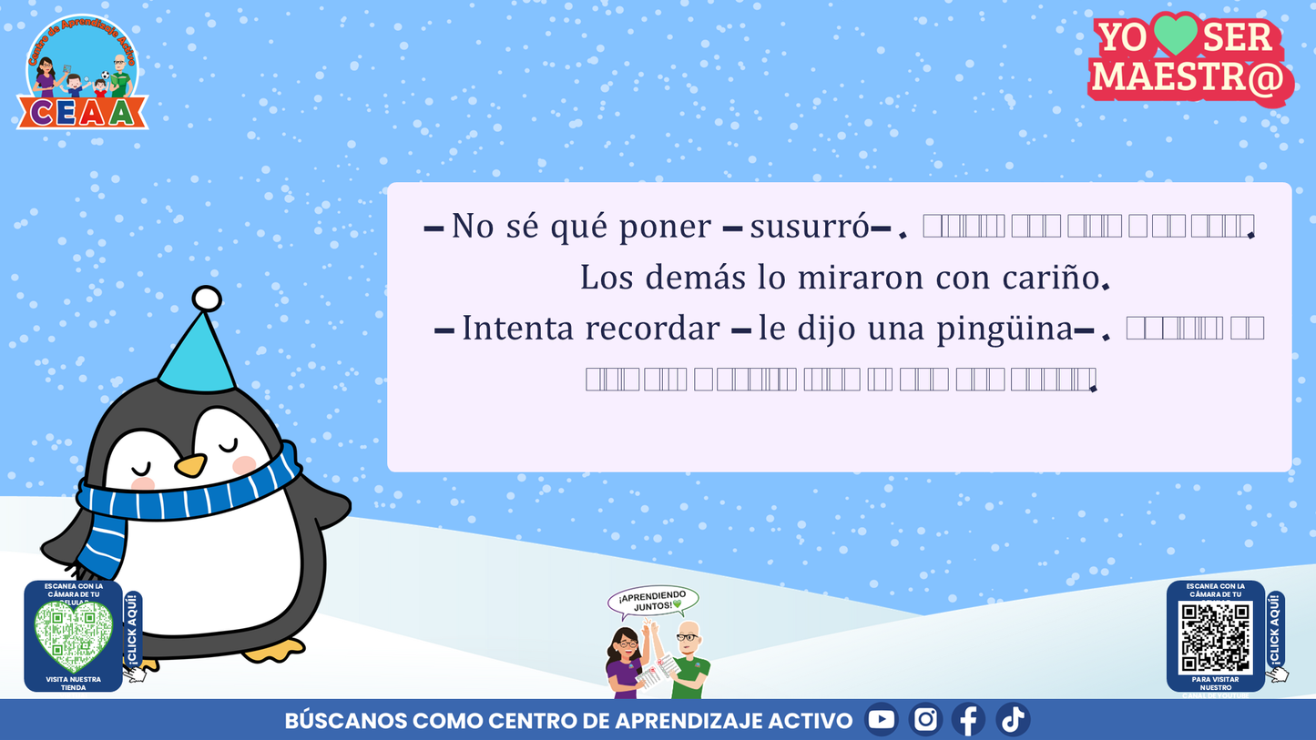 Historias para Maestros Taller Intensivo Maestros Enero 2026 - LOS PINGÜINOS Y EL CUADERNO DEL HIELO NUEVO (Editable en PowerPoint)