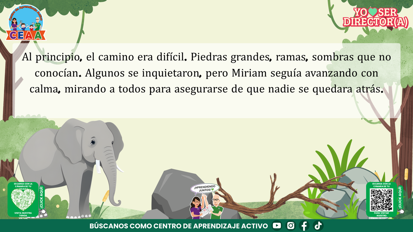 Historias para Maestros Taller Intensivo Directores Enero 2026 - LA ELEFANTA Y EL SENDERO QUE NADIE HABÍA RECORRIDO (Editable en PowerPoint)