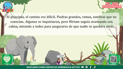 Historias para Maestros Taller Intensivo Directores Enero 2026 - LA ELEFANTA Y EL SENDERO QUE NADIE HABÍA RECORRIDO (Editable en PowerPoint)