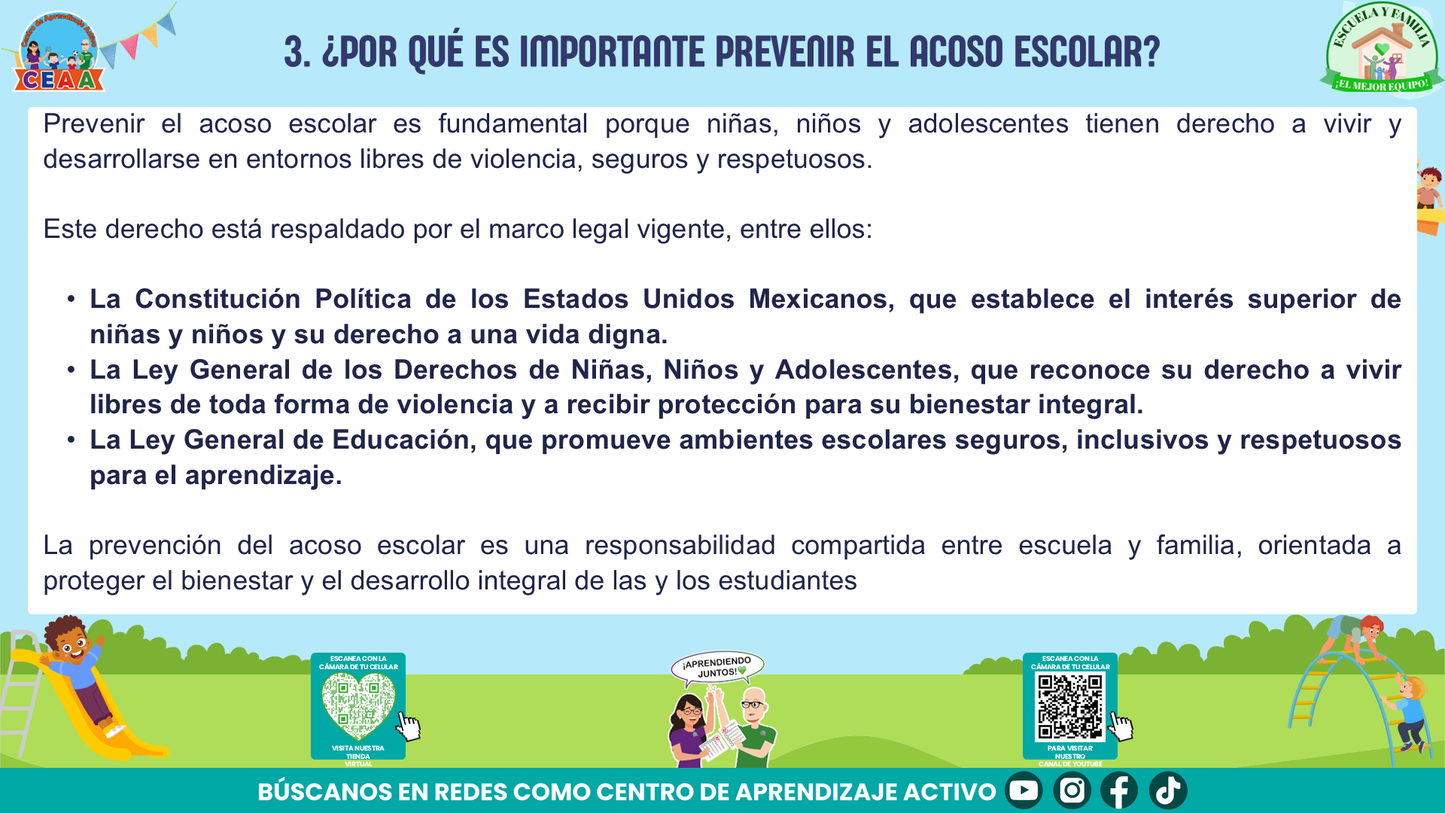 ESCUELA Y FAMILIA: JUNTOS EN LA PREVENCIÓN DEL ACOSO ESCOLAR Editable en PowerPoint