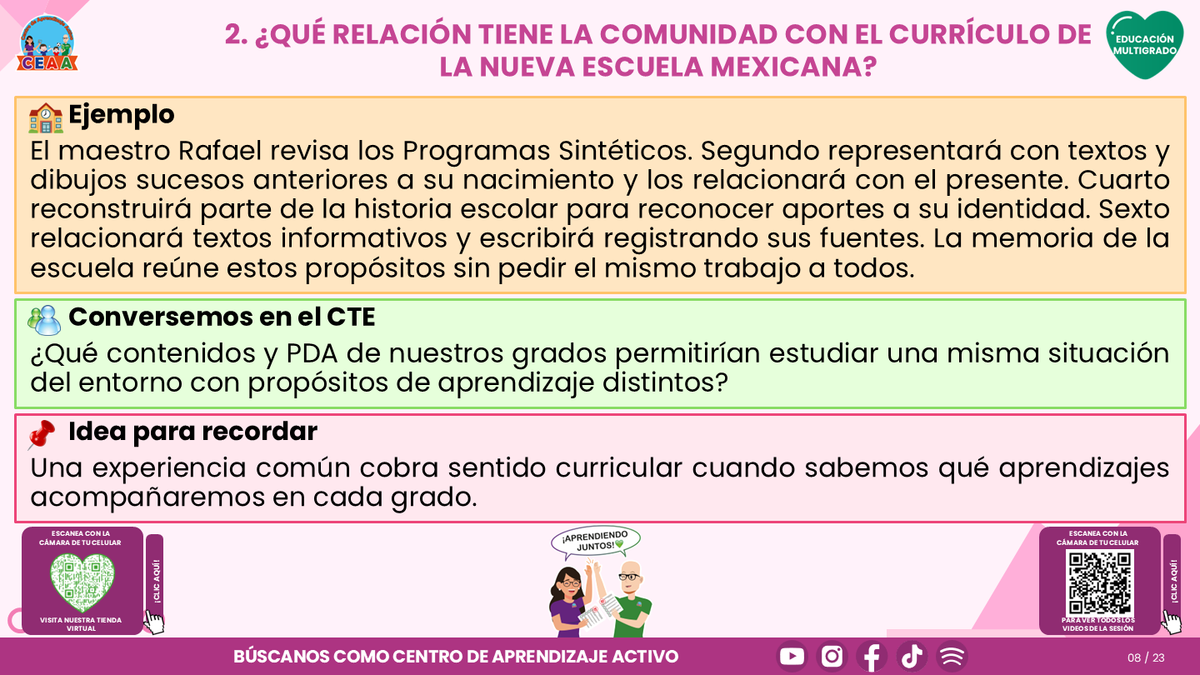 Resumen CTE del Tema 5 Educación Multigrado: LA COMUNIDAD Y EL APRENDIZAJE EN EL AULA ¿CÓMO CONSTRUIR EXPERIENCIAS CON LAS FAMILIAS Y LOS SABERES DE NUESTRO ENTORNO? editable en PowerPoint