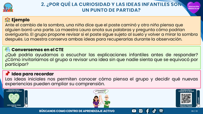 Resumen CTE del Tema 2 Educación Preescolar: CURIOSIDAD Y PENSAMIENTO CIENTÍFICO  ¿CÓMO ACOMPAÑAR LAS PREGUNTAS DE NIÑAS Y NIÑOS PARA CONOCER SU ENTORNO? editable en PowerPoint