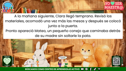 Historias para Maestros - Clara, la ardilla y la puerta del primer día Editable en PowerPoint