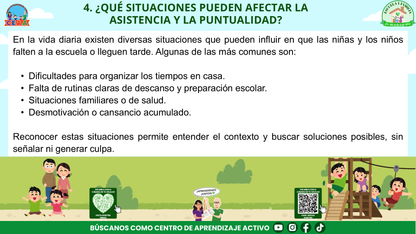 ESCUELA Y FAMILIA: ¿POR QUÉ ES IMPORTANTE LA ASISTENCIA Y LA PUNTUALIDAD DE MIS HIJOS? (Editable en PowerPoint)