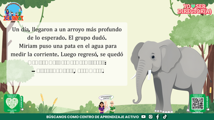 Historias para Maestros Taller Intensivo Directores Enero 2026 - LA ELEFANTA Y EL SENDERO QUE NADIE HABÍA RECORRIDO (Editable en PowerPoint)