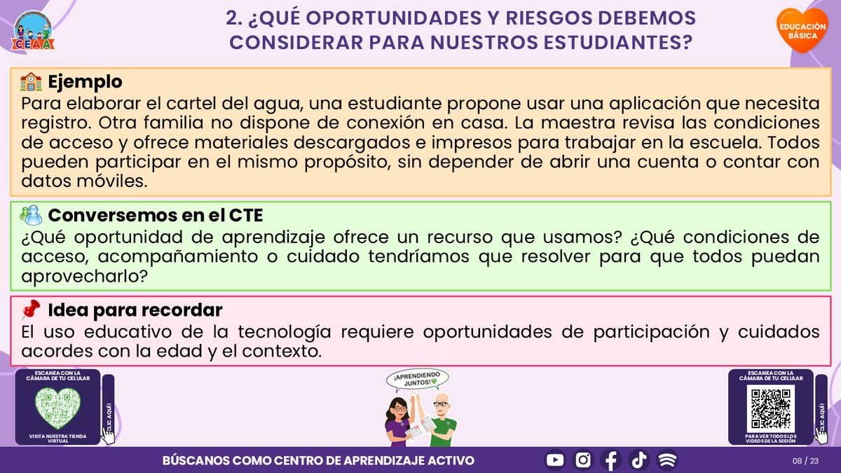 Resumen CTE del Tema 4 Educación Básica: PANTALLAS, REDES SOCIALES E INTELIGENCIA ARTIFICIAL ¿CÓMO ACOMPAÑAR UN USO CRÍTICO, SEGURO Y CON SENTIDO PARA APRENDER? editable en PowerPoint