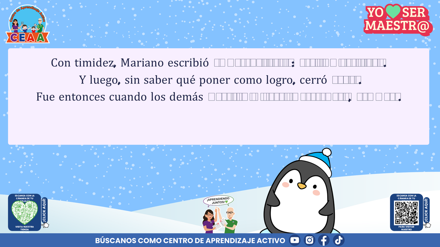 Historias para Maestros Taller Intensivo Maestros Enero 2026 - LOS PINGÜINOS Y EL CUADERNO DEL HIELO NUEVO (Editable en PowerPoint)