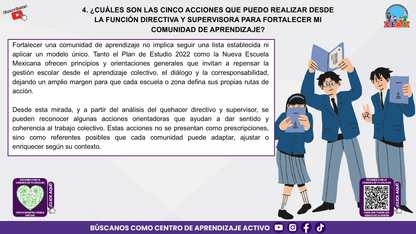 Resumen Gráfico: ¿CUÁL ES MI PAPEL COMO DIRECTOR O SUPERVISOR PARA FORTALECER LA COMUNIDAD DE APRENDIZAJE DE MI ESCUELA O ZONA? (Editable en PowerPoint)