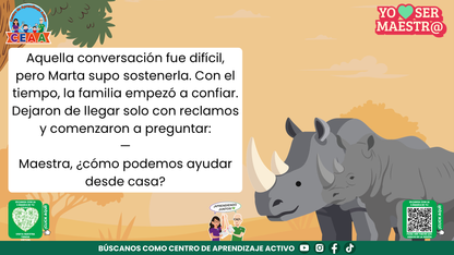 Historias para Maestros - MARTA, LA ELEFANTA MAESTRA Y SU ÁLBUM DEL ÚLTIMO DÍA editable en PowerPoint